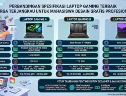 Perbandingan Spesifikasi Laptop Gaming Terbaik Harga Terjangkau Untuk Mahasiswa Desain Grafis Profesional