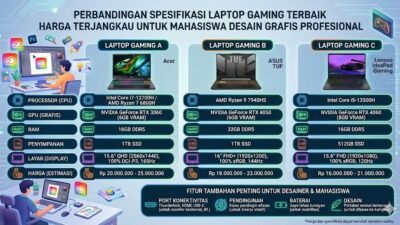 Perbandingan Spesifikasi Laptop Gaming Terbaik Harga Terjangkau Untuk Mahasiswa Desain Grafis Profesional